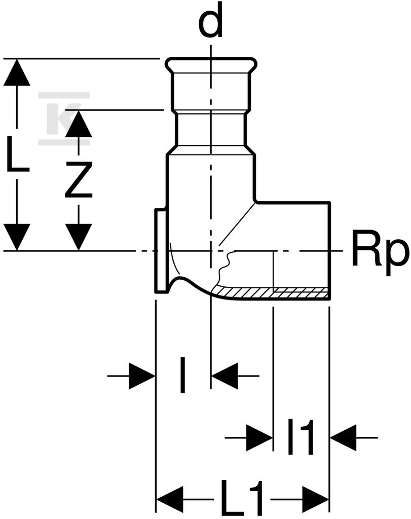Connection of Geberit Mapress Edelstahl - 33407