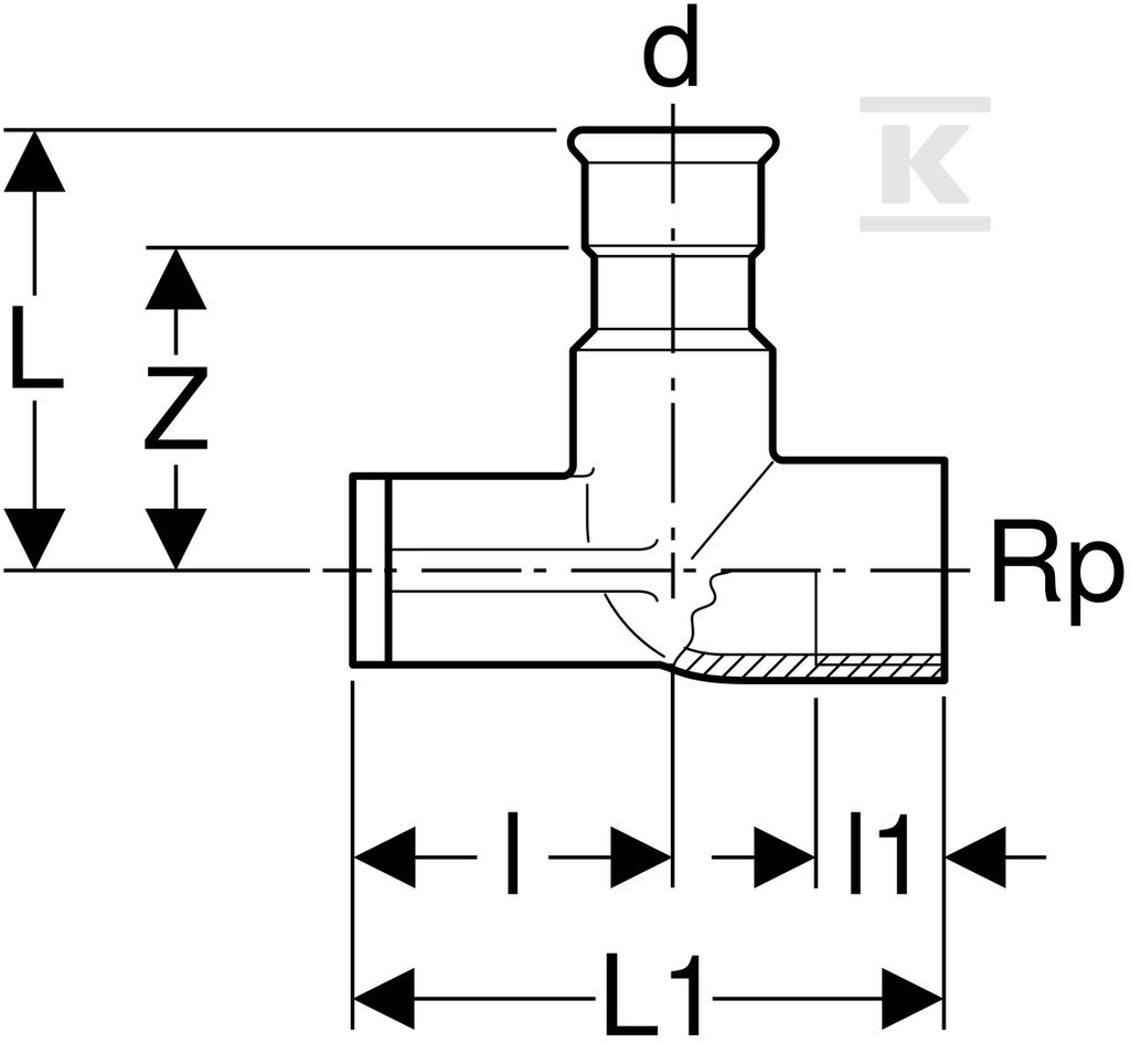 Connection of Geberit Mapress Edelstahl - 33425