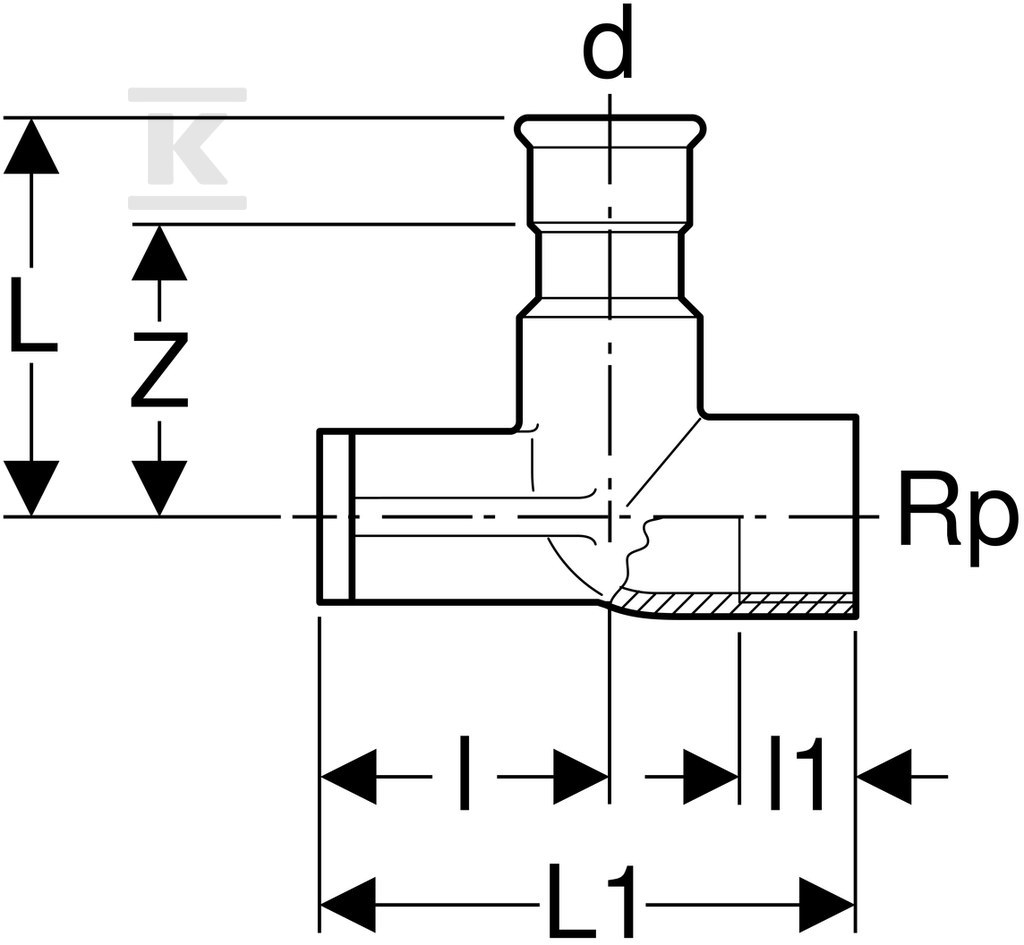 Connection of Geberit Mapress Edelstahl - 33427