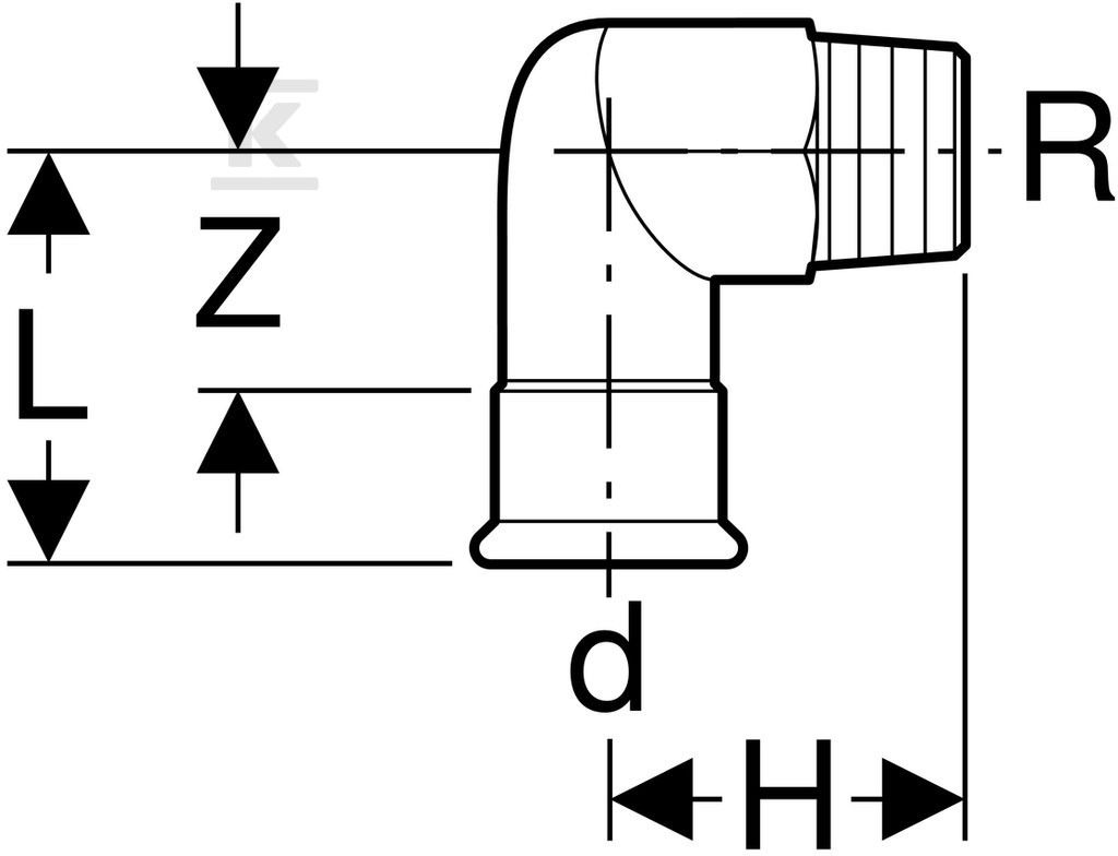 Geberit Mapress Edelstahl transition - 33838