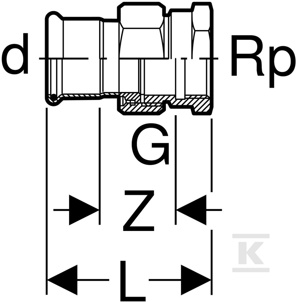 Śrubunek Geberit Mapress Kupfer FKM - 52615