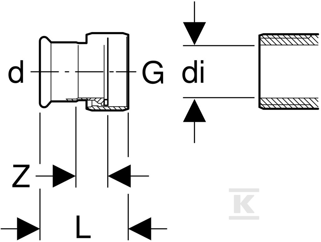 Śrubunek Geberit Mapress Kupfer FKM - 52656