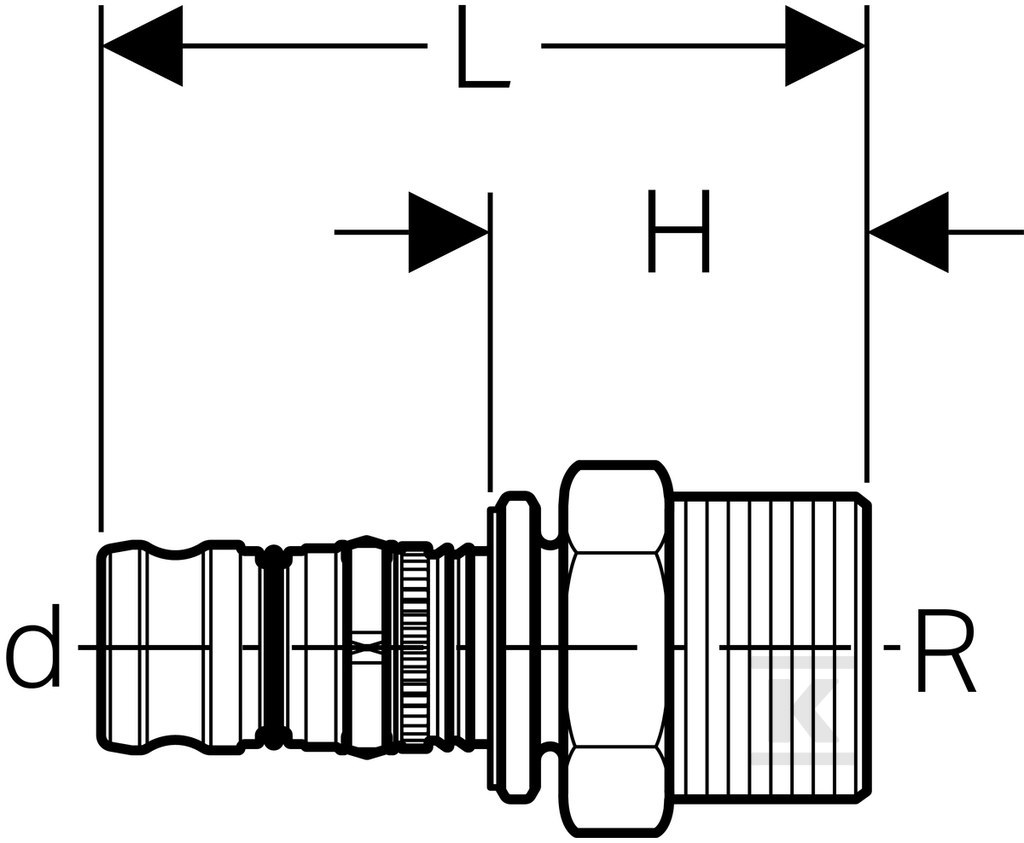 Geberit Mepla coupling with male thread - 613.535.00.5