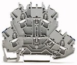 Double deck terminal block N/L without marker support for Ex e II applications holes for wires ground floor, blue print for TS 35 x 15 and 35 x 7.5 2.5 mm² Push-in CAGE CLAMP® 2.50 mm² gray