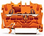 2-žični prolazni konektor od 2,5 mm za Ek e II aplikacije, opis sa strane i u sredini, za TS šinu 35 k 15 i 35 k 7,5 Utičnica CAGE CLAMP 2,50 mm narandžasta