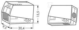 Butoane conector de iluminare cu 2 - 224-112