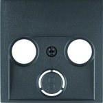 Faceplate for 2- and 3-output antenna socket, anthracite, B.Kwadrat/B.3/B.7