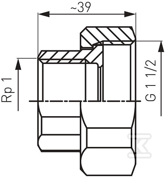 Półśrubunek do pompy 6/4 cala x 1 cal - SG17
