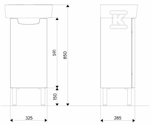 Rekord washbasin cabinet 40 cm, white - 89541000