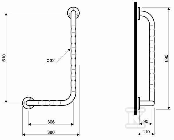 Balustradă unghiulară Lehnen Funktion - L1012112