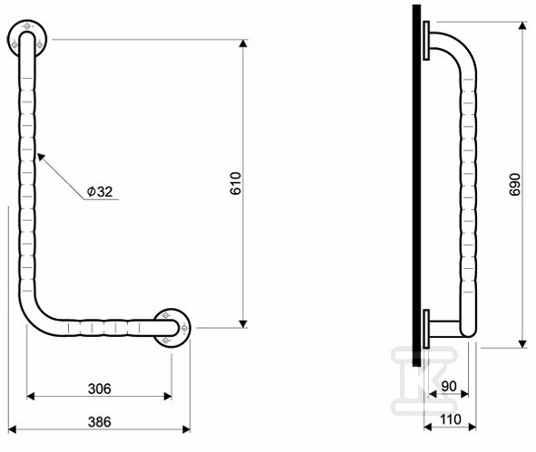 Balustradă unghiulară Lehnen Funktion - L1012122