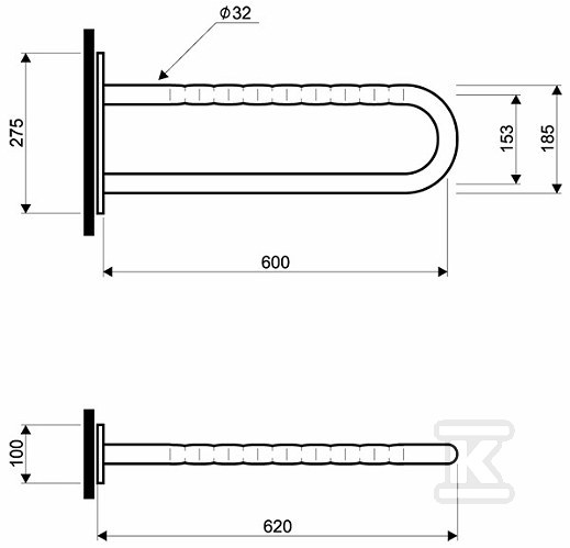 Balustradă WC montată pe perete Lehnen - L1054602