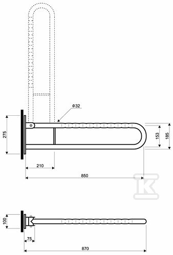 LEHNEN FUNKTION Tilting wall handrail - L1061102