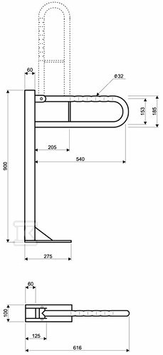 LEHNEN FUNKTION WC tilting arched, wavy - L1061402