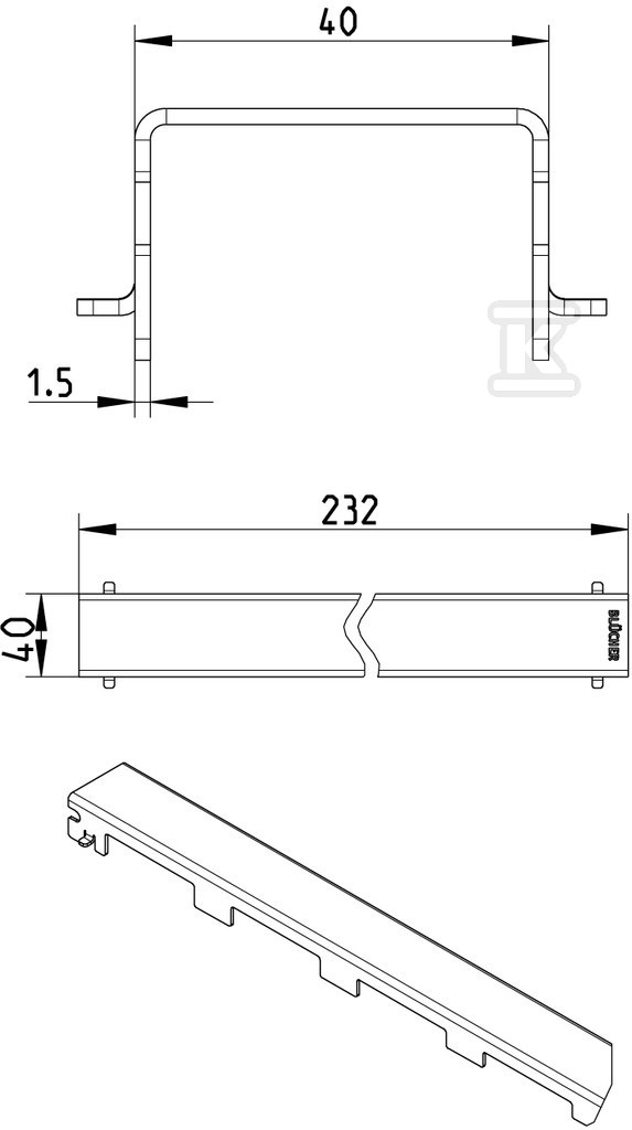 Linear grating for WaterLine channels, - 697.004.030