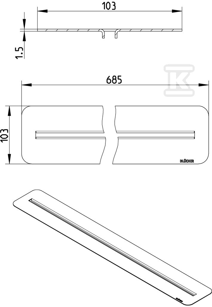 COPENHAGEN linear grating for vinyl - 697.104.070