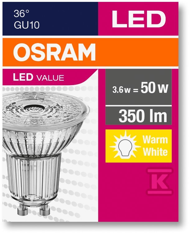 VALUE PAR16 LED bulb 4.3W=50W/830 - 4058075096622