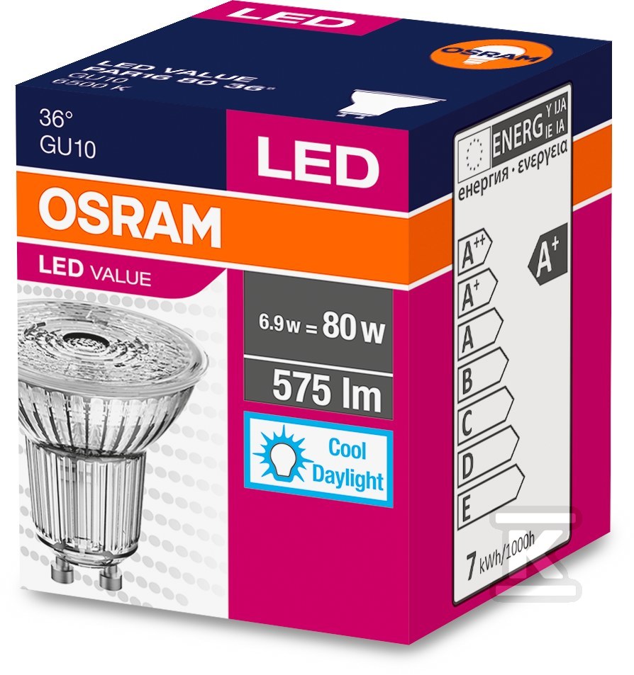 Żarówka LED VALUE PAR16 6.9W=80W/865 - 4058075096684