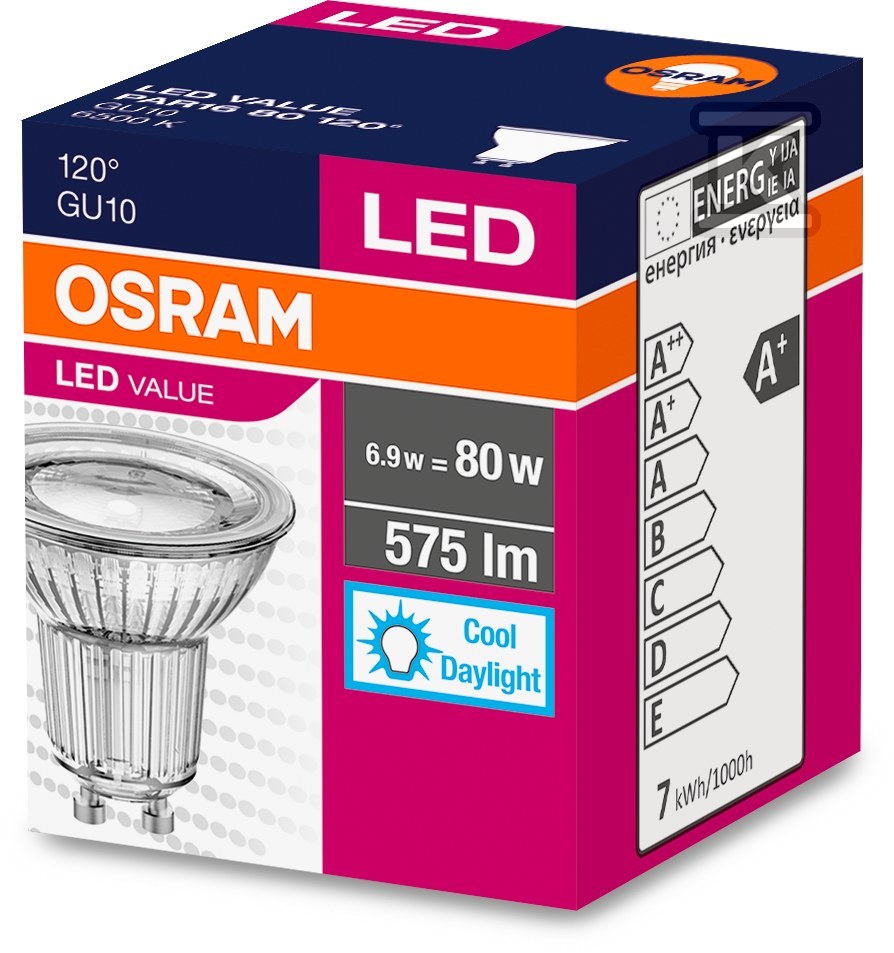 Żarówka LED VALUE PAR16 6.9W=80W/865 - 4058075096745