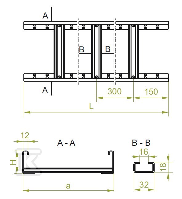 Драбина DUC300H80/3 N, товщина листа - 496030