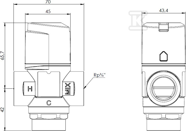 Thermostatisches Mischventil ATM 333 - 1233310