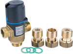 Thermostatic mixing valve ATM 341 DN15, G3/4", temperature range 20-43 ° C, Kvs 1.6 + Flare kit with gaskets and two check valves