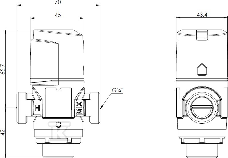 Termosztatikus keverőszelep ATM 343 - 1234310