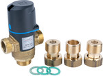 Thermostatic mixing valve ATM 343 DN15, G3/4", temperature range 35-60 ° C, Kvs 1.6 + Flare kit with gaskets and two check valves