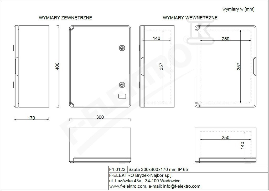 Pouzdro 300x400x170mm IP65 - F1.0122