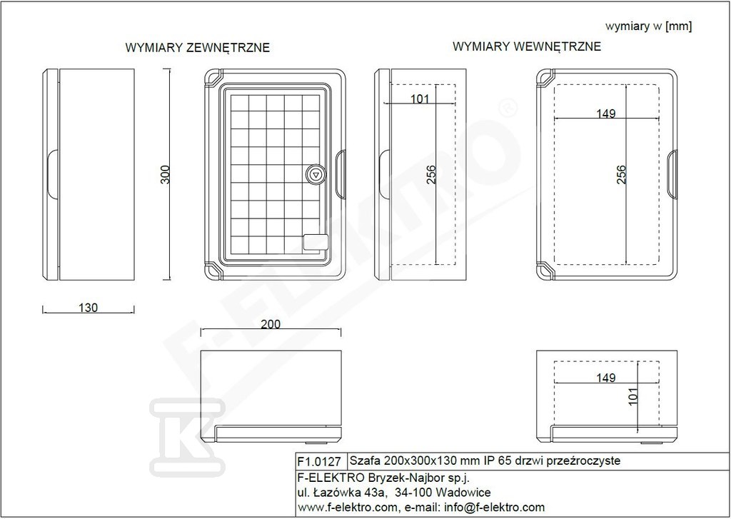 Housing 200x300x130 mm IP65 transparent - F1.0127