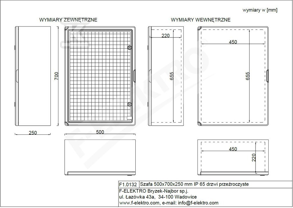 Housing 500x700x250 mm IP65 transparent - F1.0132