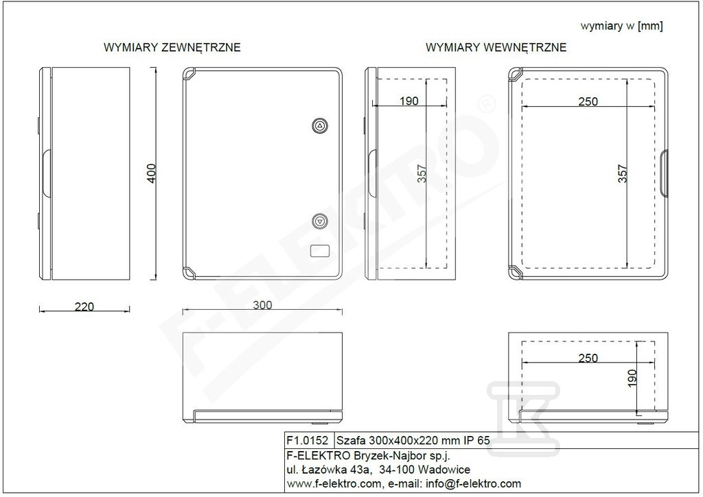 Pouzdro 300x400x220mm IP65 - F1.0152