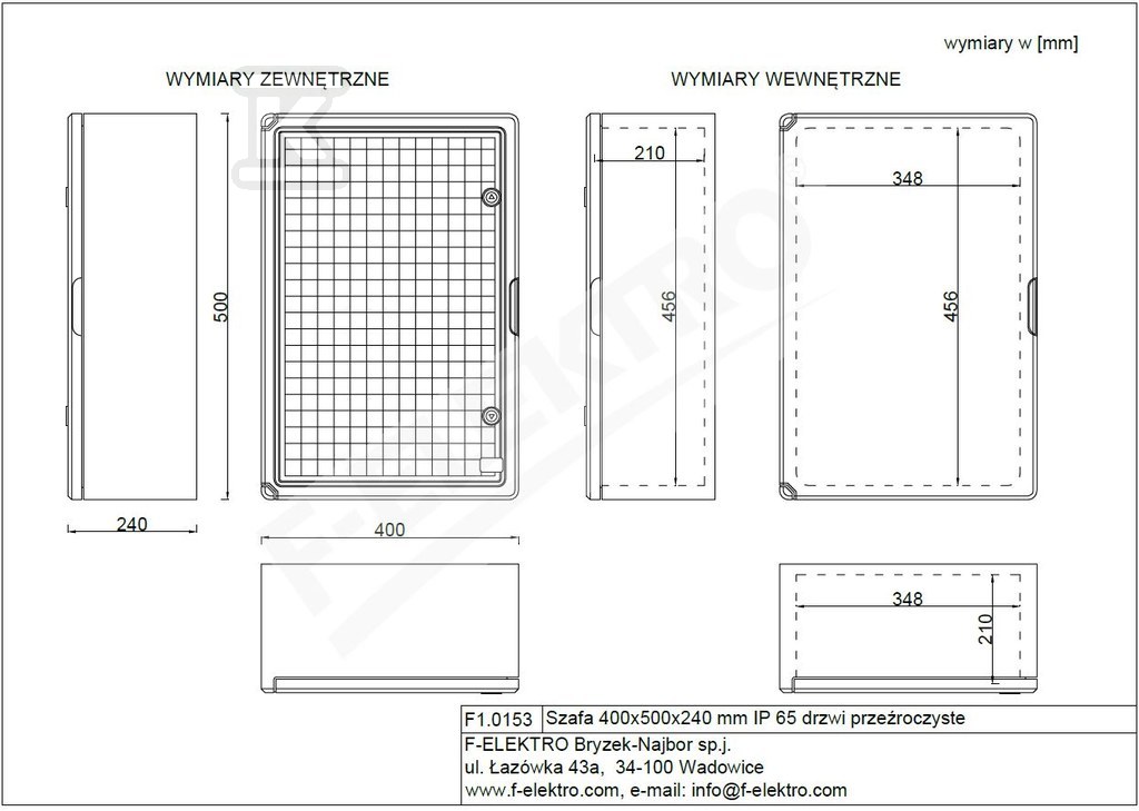 Housing 400x500x240 mm IP65 transparent - F1.0153