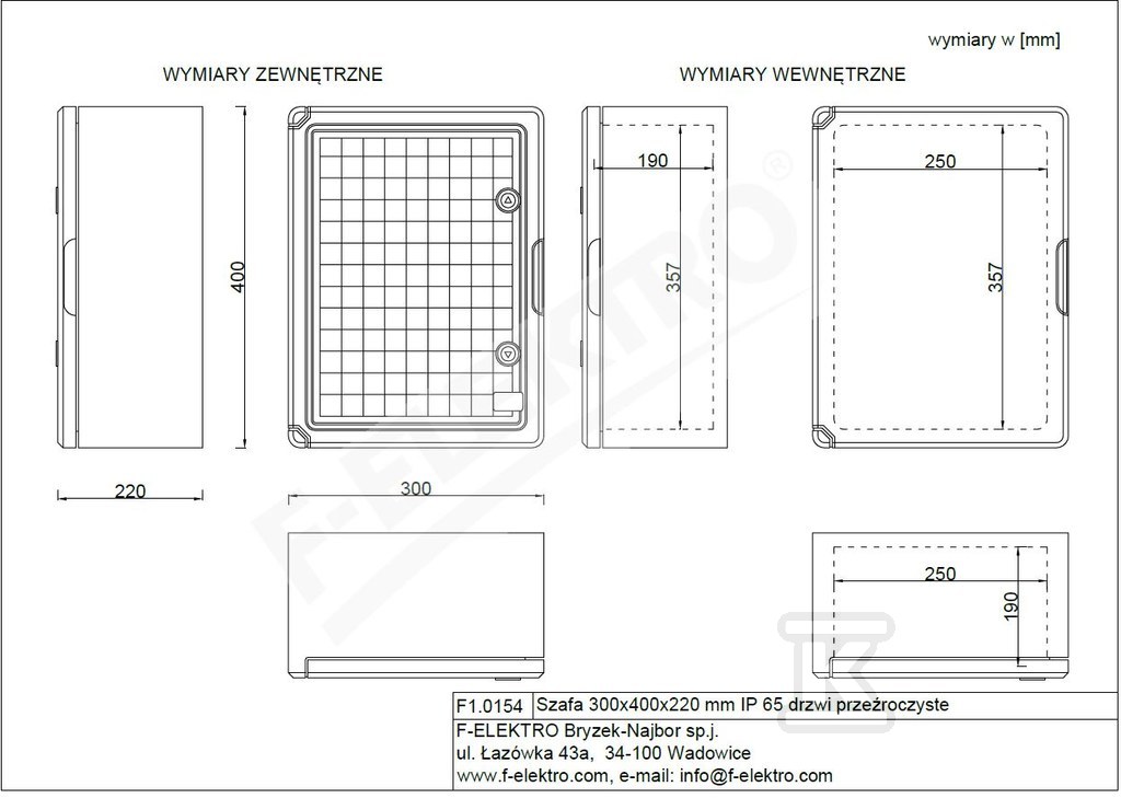 Enclosure 300x400x220 mm IP65 - F1.0154