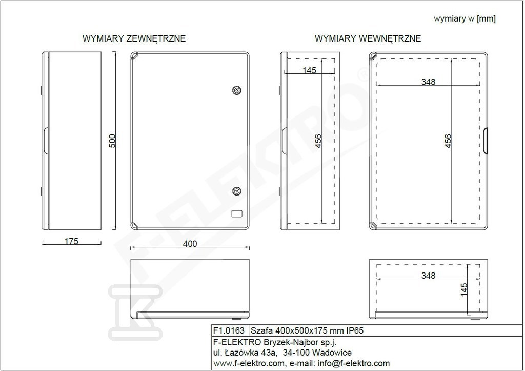 Housing 400x500x175 mm IP65 - F1.0163