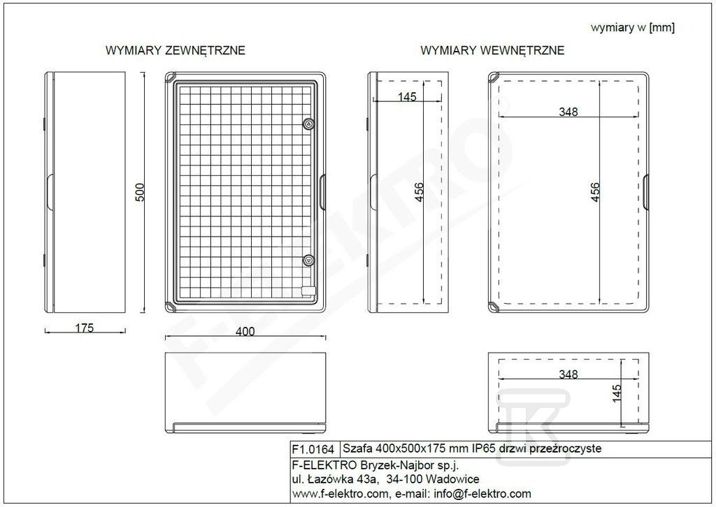 Housing 400x500x175 mm IP65 transparent - F1.0164