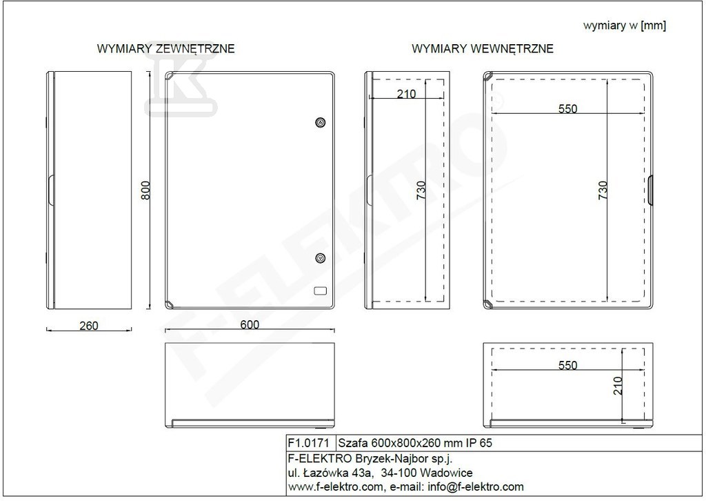 Housing 600x800x260 mm IP65 - F1.0171