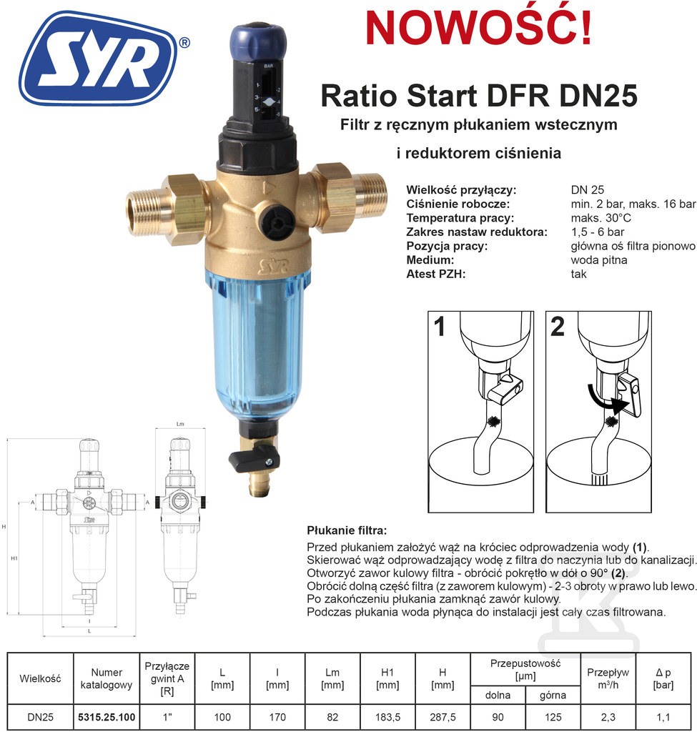 Filtr pitné vody RATIO START DFR DN25 s - 5315.25.100