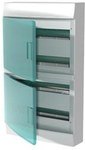 MISTRAL41W switchgear, surface-mounted, transparent door 72 modular with a strip N+PE