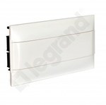 Flush-mounted distribution board PRACTIBOX S 1x18 with white door, for solid walls