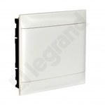 Flush-mounted distribution board PRACTIBOX S 2x18 with white door, for solid walls (36 modules)