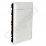 Flush-mounted distribution board PRACTIBOX S 3x18 with white door, for solid walls (54 modules)