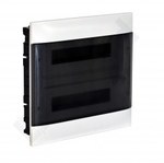 Flush-mounted distribution board PRACTIBOX S 2x18 transparent doors, for solid walls (36 modules)