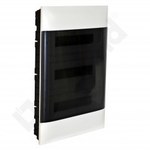 Flush-mounted distribution board PRACTIBOX S 3x18 transparent doors, for solid walls (54 modules)