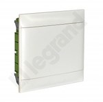 Flush-mounted distribution board PRACTIBOX S 2x18 with white door, for empty walls (36 modules)