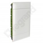 Flush-mounted distribution board PRACTIBOX S 3x18 with white door, for empty walls (54 modules)