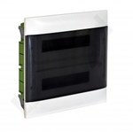 Flush-mounted distribution board PRACTIBOX S 2x18 transparent doors, for empty walls (36 modules)