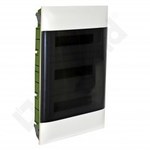 Flush-mounted distribution board PRACTIBOX S 3x18 transparent doors, for empty walls (54 modules)