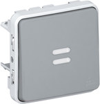 Przycisk jednobiegunowy podświetlany szary 10 A-250 V~