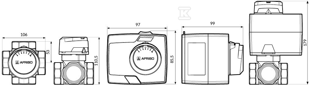 Control kit: 4-way rotary mixing valve - 1348744